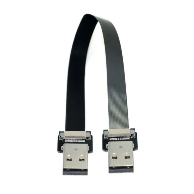 xiwai xiwai USB 2.0 Type-A Male to Type-A Male Flat Slim FPC Cable 10-200cm — product photo