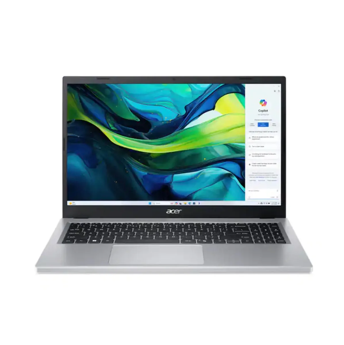Acer America Acer Aspire Go 15 AG15-21PT-R5YG laptop Ryzen 3 7320U 8GB 128GB 15.6" FHD IPS touchscreen Silver — product photo