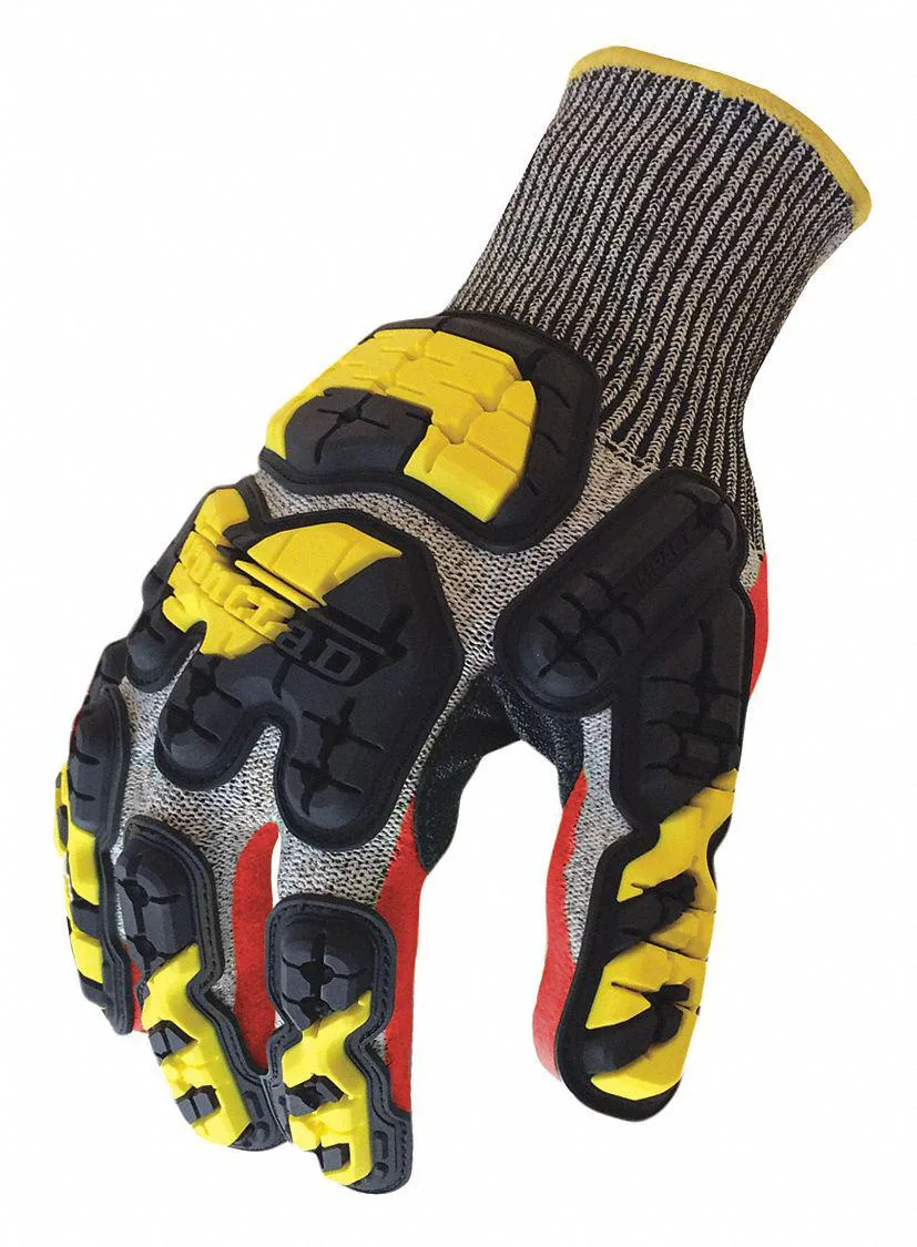 Ironclad Ironclad INDI-KC5-03-M Impact Gloves Medium Gray Red Hi-Vis Yellow Pair — product photo