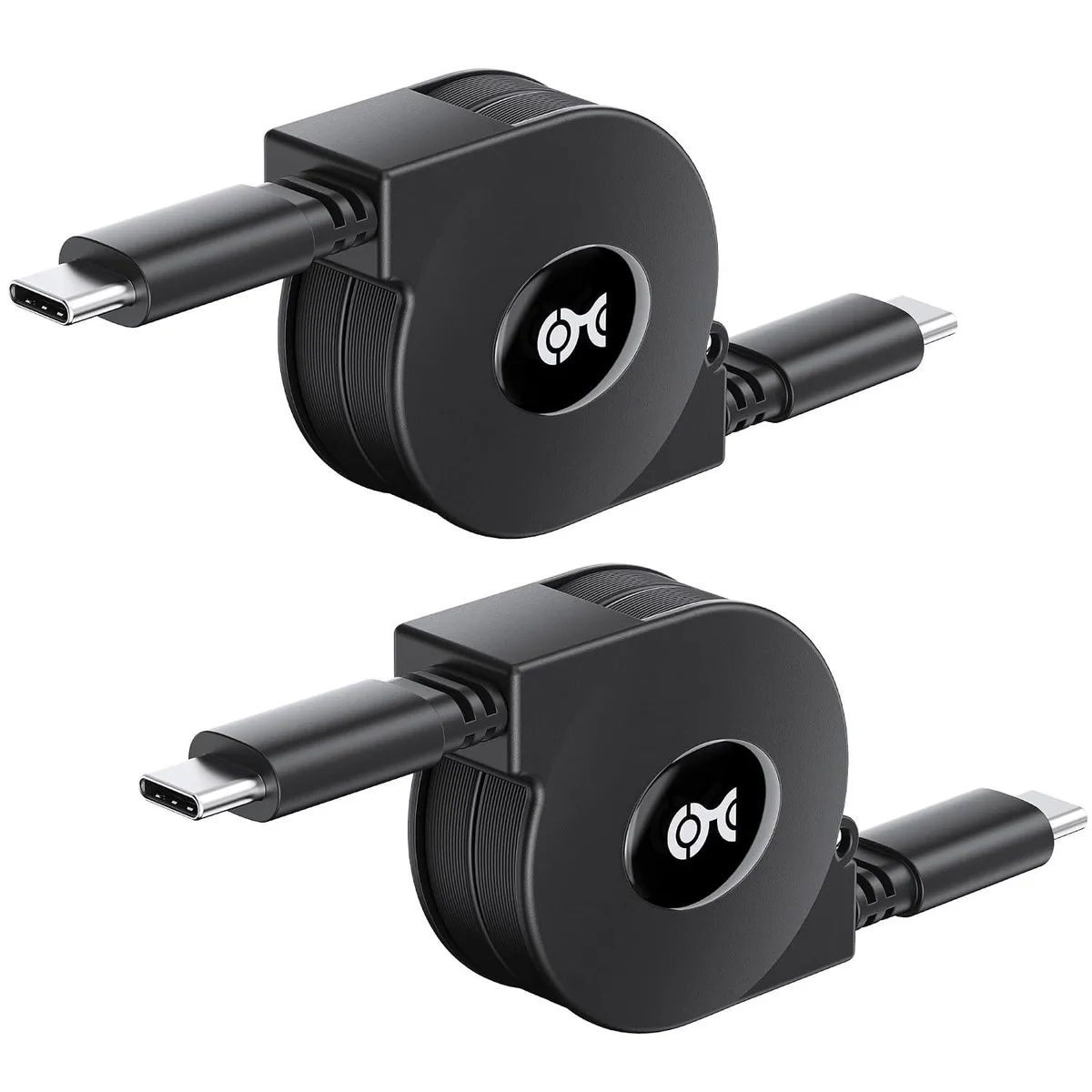 Mobee Mobee Retractable USB-C Cable 3.3 ft 60W 480Mbps 2-Pack — product photo
