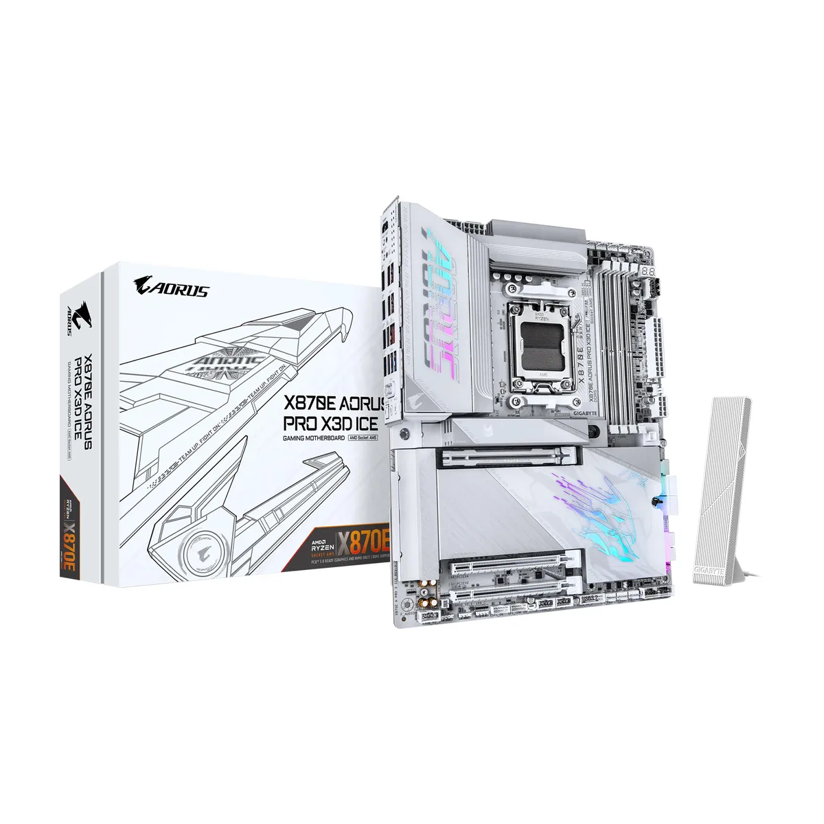 GIGABYTE GIGABYTE X870E AORUS PRO X3D ICE AMD motherboard — product photo
