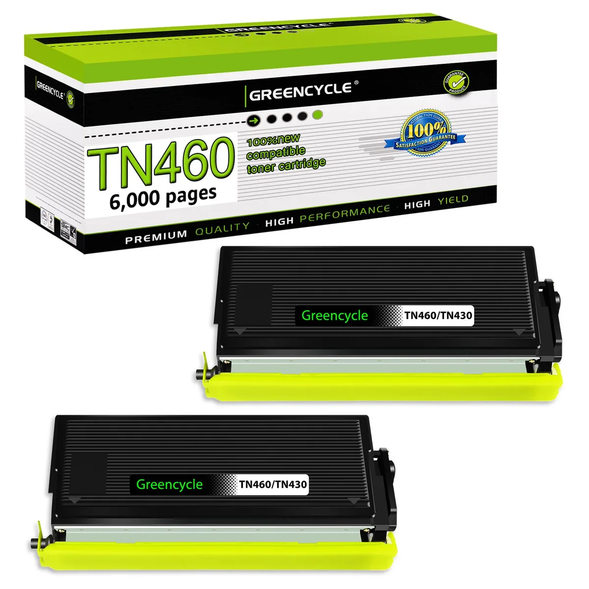 GREENCYCLE GREENCYCLE TN460 Compatible Toner Cartridge 2 Pack Black 6000 Pages — product photo