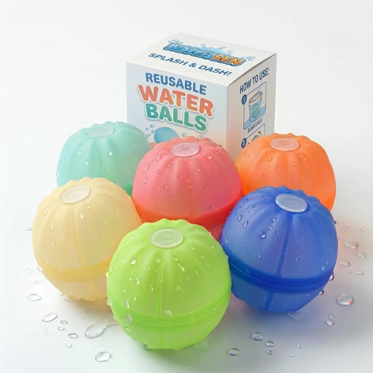 Reusable Water Balloons 12 Pack Self-Sealing Quick Fill Outdoor Toys — product photo