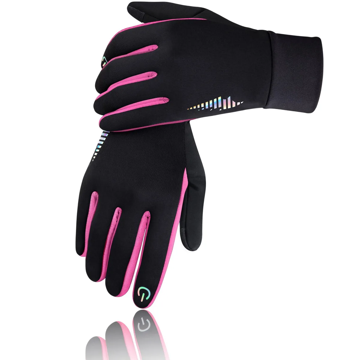  Vibe Kids Winter Gloves Touchscreen Water-Resistant Thermal Windproof Rose M — product photo