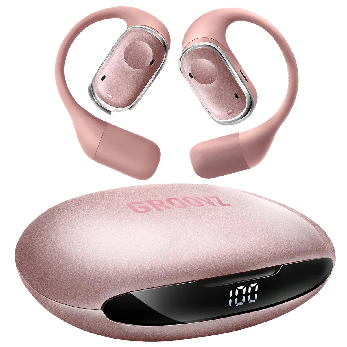  Groovz Go Open-Ear True Wireless Headphones Rose Gold — product photo