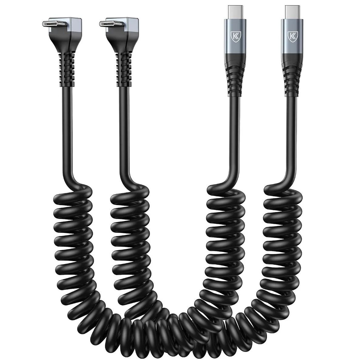 Mobee Mobee 90° Coiled USB-C to USB-C Cable 6ft 2-Pack 60W 3A — product photo