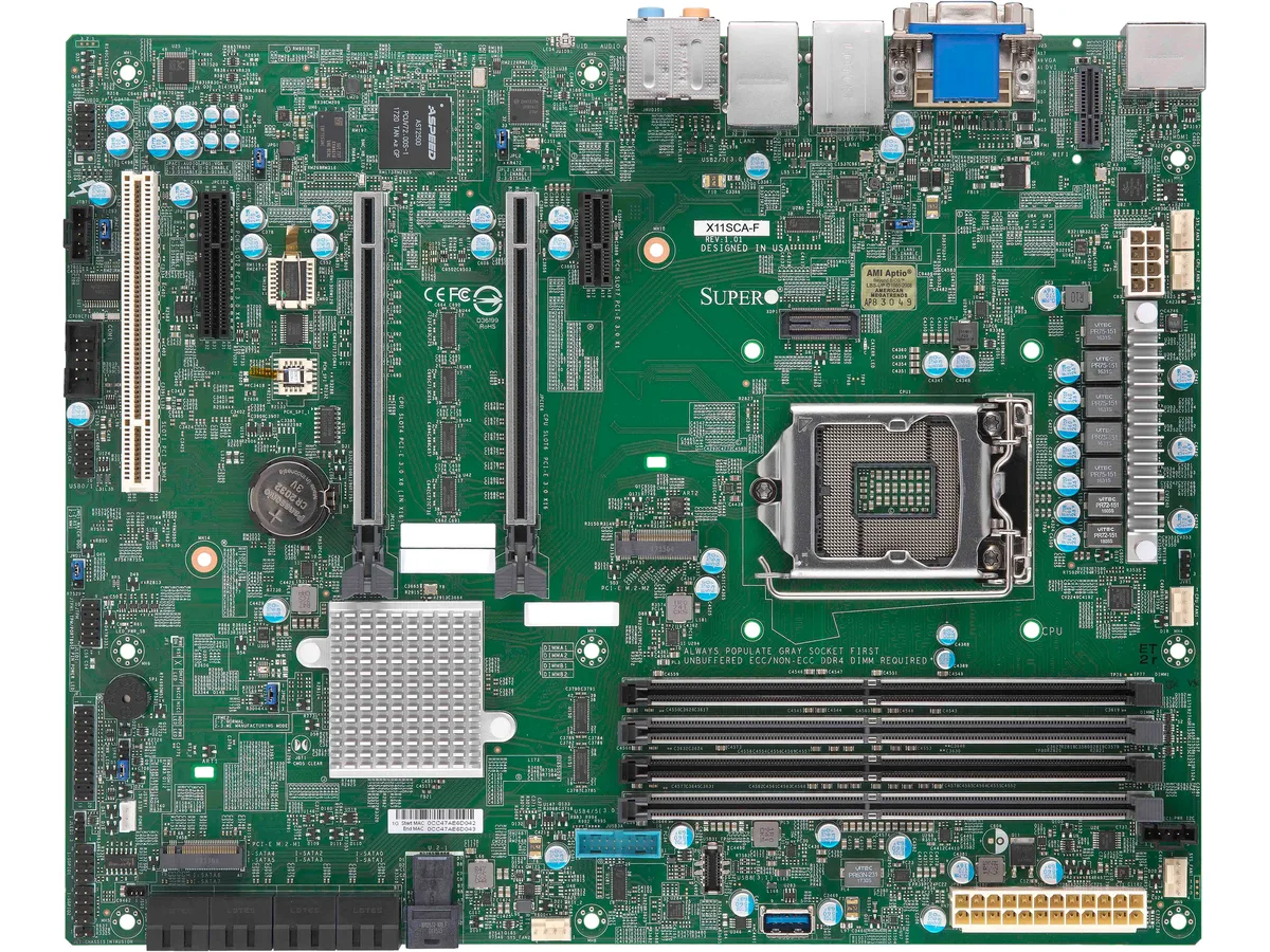 Supermicro Supermicro MBD-X11SCA-F-O server motherboard LGA 1151 C246 DDR4 128GB ATX — product photo