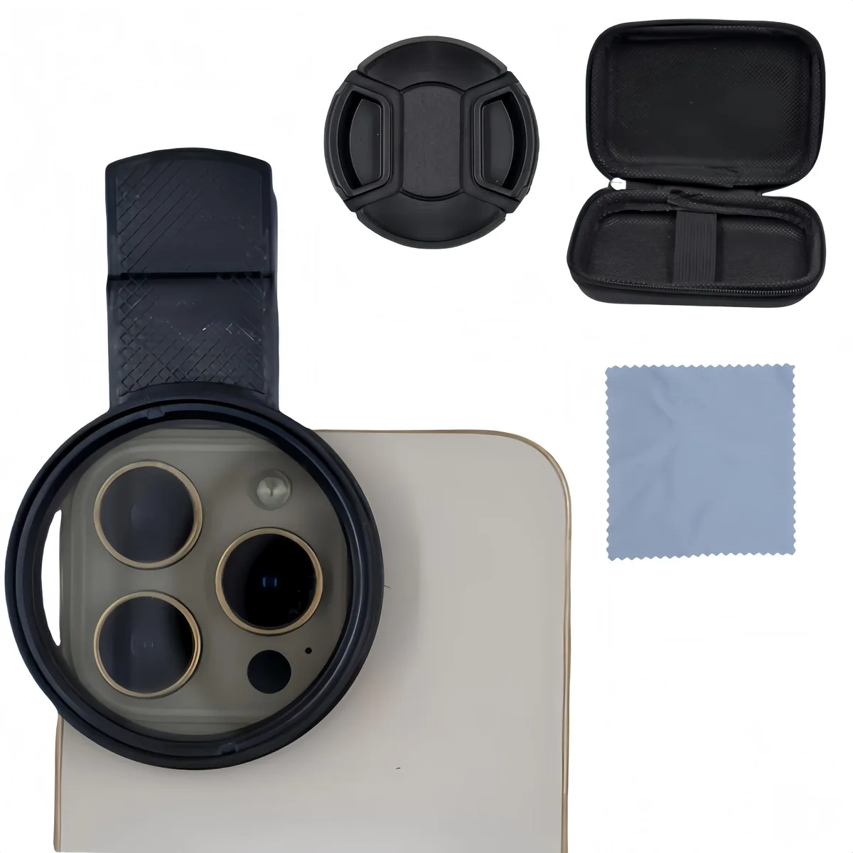  52mm Clip-on CPL Phone Camera Lens Filter Universal Polarizing Clip Kit iPhone Samsung Android Smartphones — product photo
