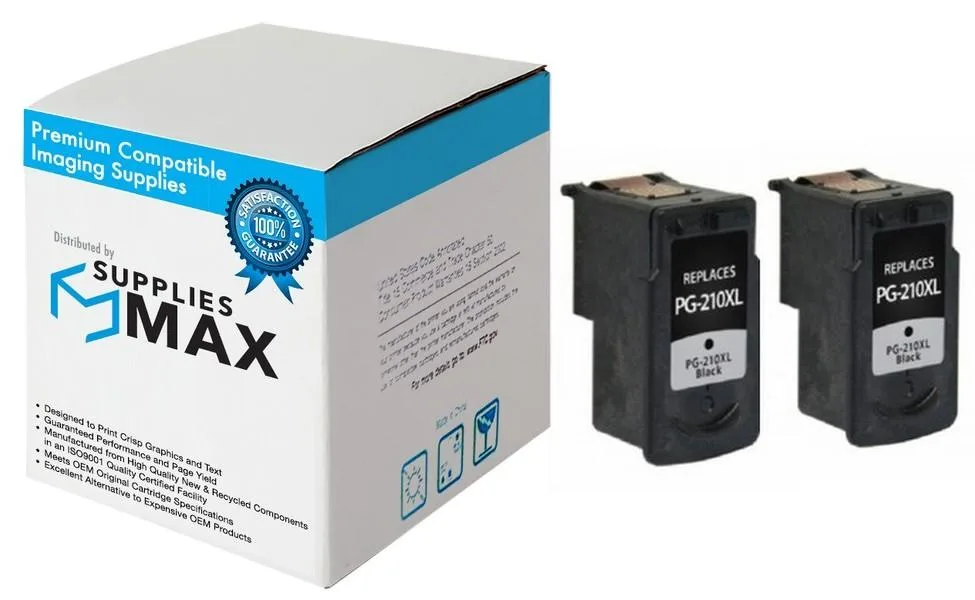 SuppliesMax SuppliesMax PG-210XL 2-Pack Black Inkjet Cartridge 400 Pages — product photo
