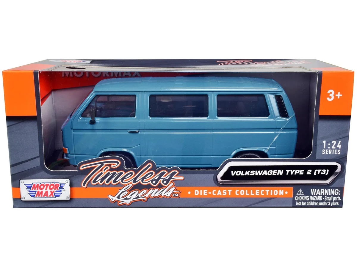 MOTORMAX MOTORMAX Volkswagen Type 2 (T3) Van Blue Timeless Legends 1/24 Diecast — product photo