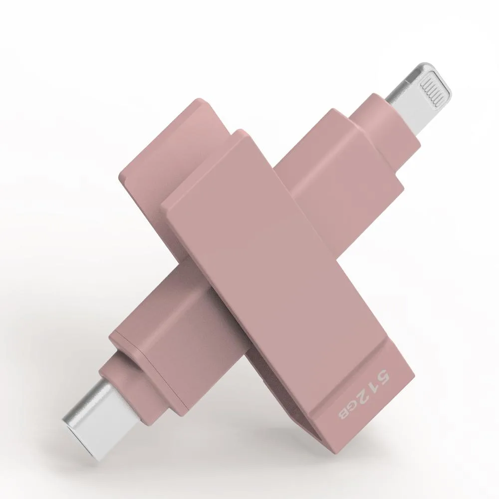 PIODATA PIODATA iXflash 512 GB USB 3.2 Gen 1 Type C Lightning Pink — product photo