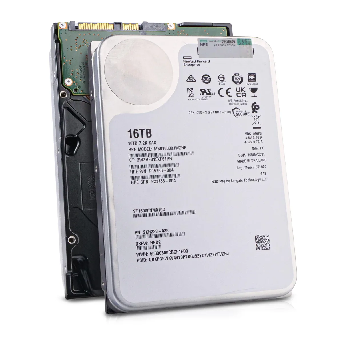Seagate Seagate Exos X16 ST16000NM010G 16TB SAS 12Gb/s 7200 RPM 256MB 3.5in internal hard drive — product photo
