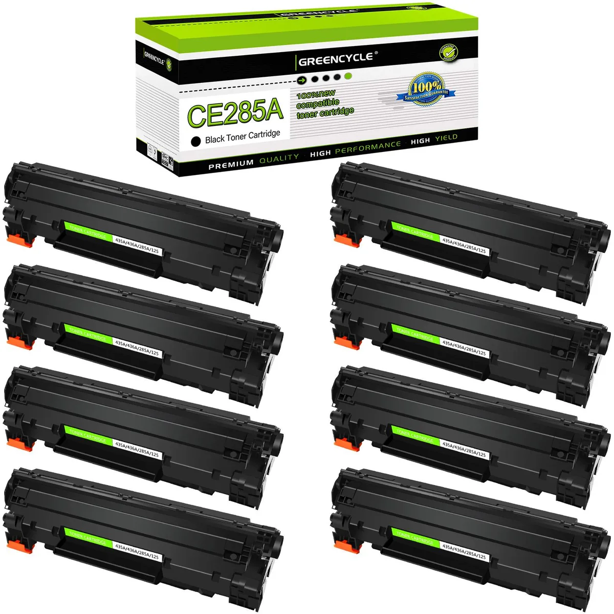 GREENCYCLE GREENCYCLE 85A CE285A Black Toner Cartridge 8-Pack — product photo
