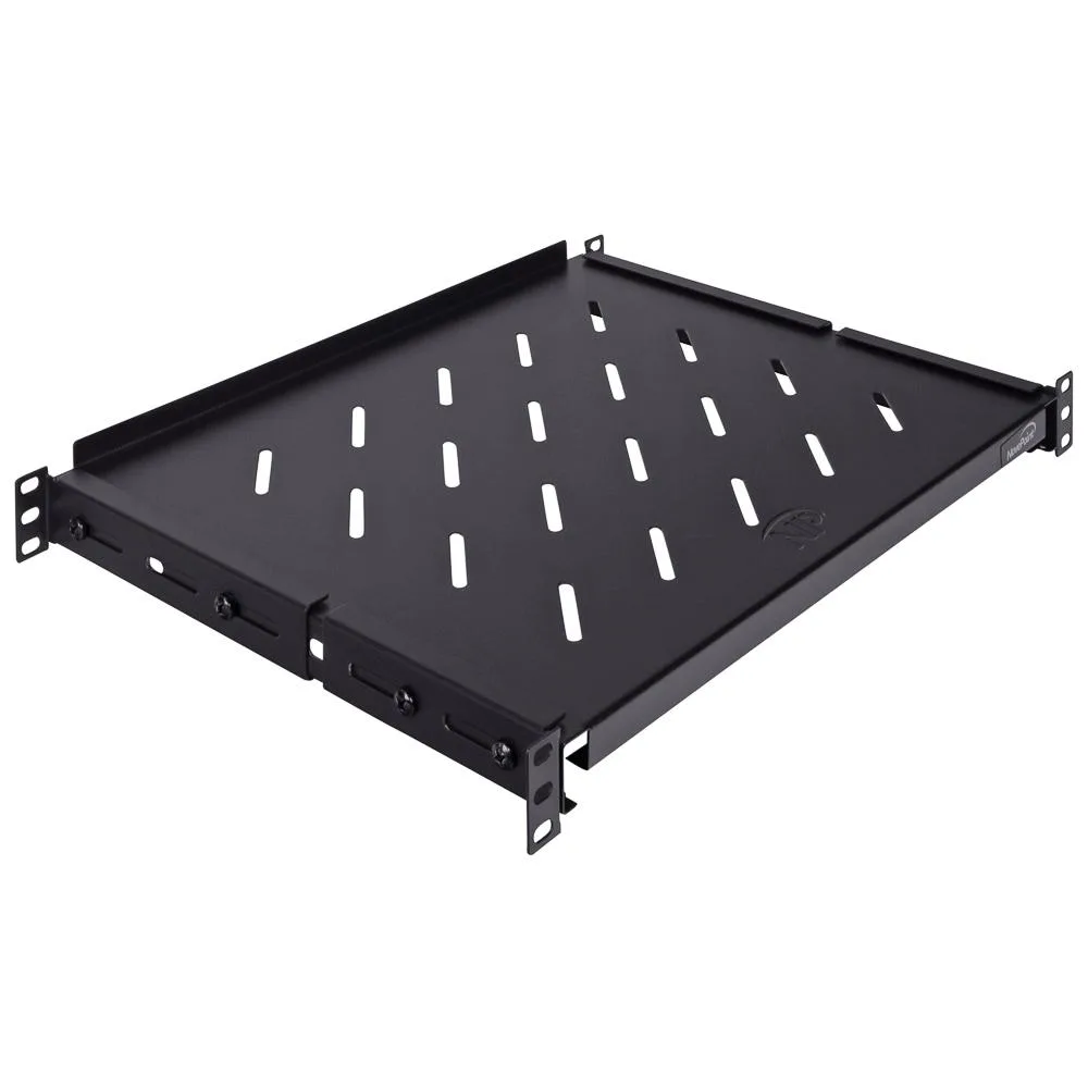 NavePoint NavePoint 1U Vented Fixed Shelf 19" 4-Post Adjustable 13-21" Black — product photo