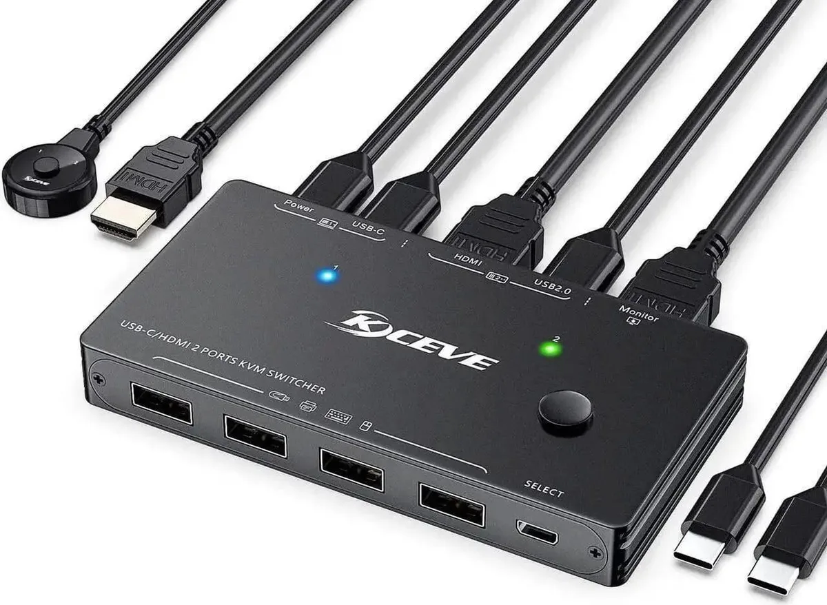 Vszerda Vszerda USB-C HDMI KVM Switch 4K@60Hz 100W PD Thunderbolt 3 — product photo