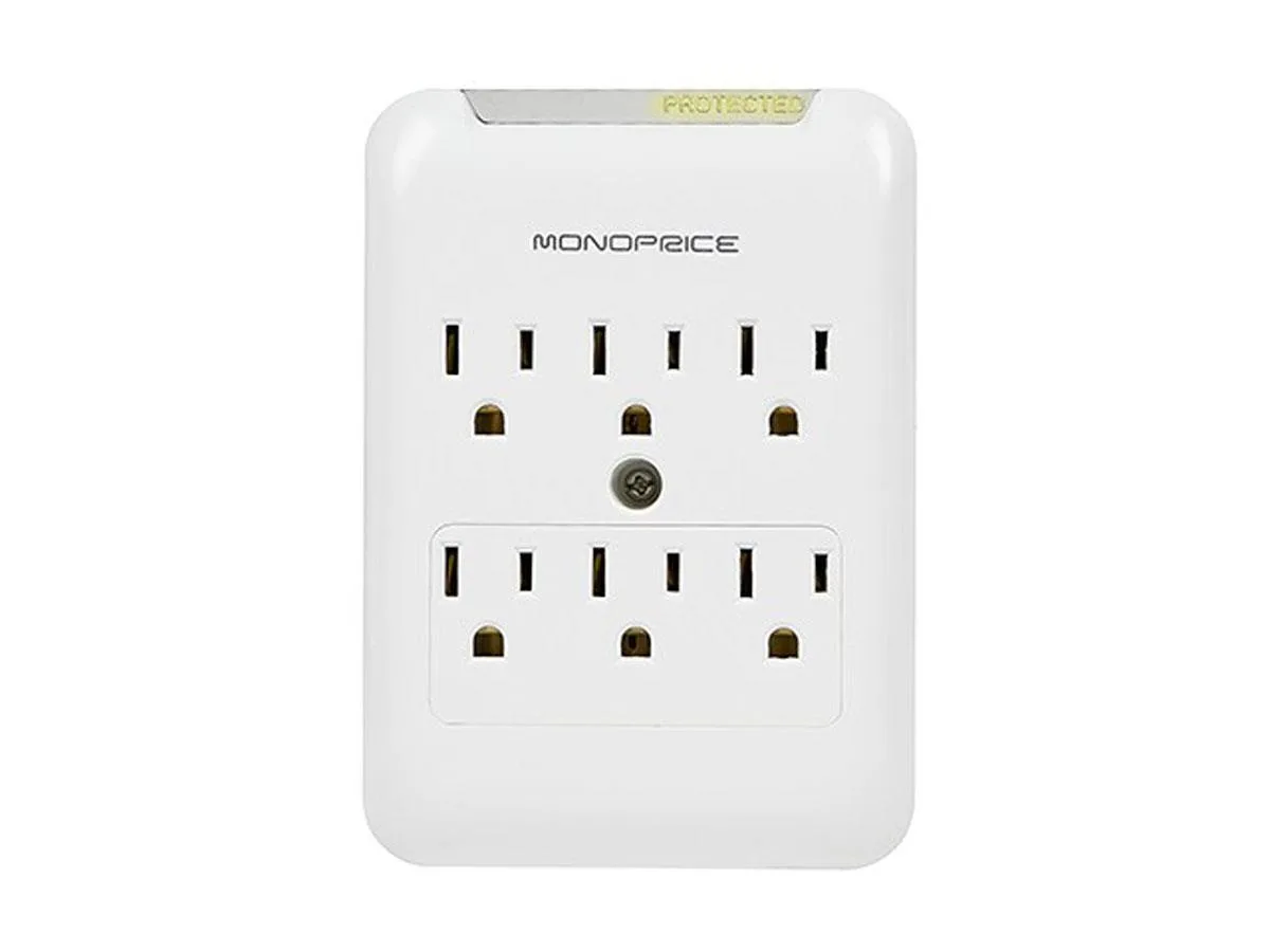 Monoprice Inc. Monoprice Inc. 109196 Surge Protector 6 Outlet 540 Joules White — product photo