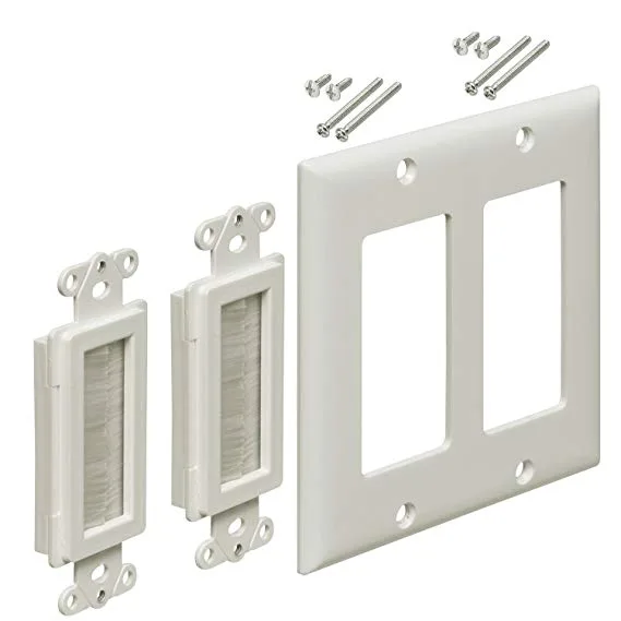 iMBAPrice iMBAPrice 2-Gang Brushed Wall Plate Cable Pass Through — product photo