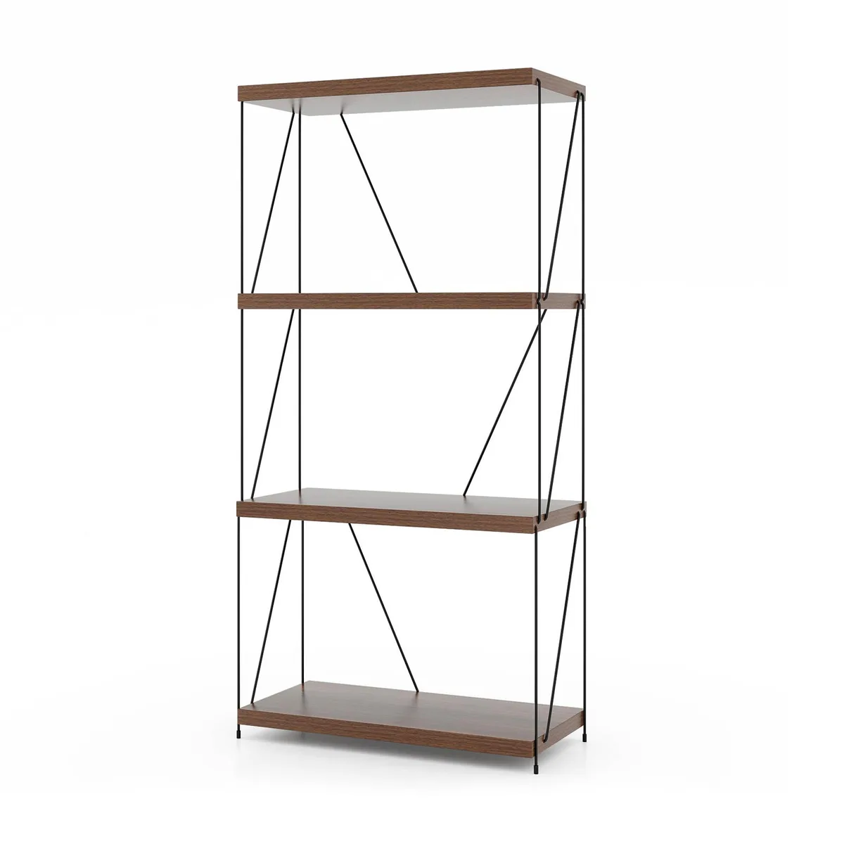 SlickBlue SlickBlue 4-Tier Bookshelf Walnut 24 x 11.5 x 41.5 — product photo