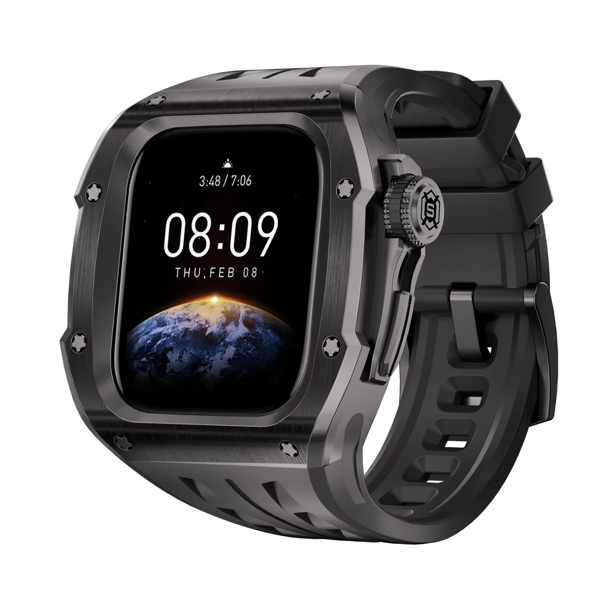 BONAEVER BONAEVER Mod Kit Stainless Steel Case Apple Watch Series 10 46mm Black — product photo