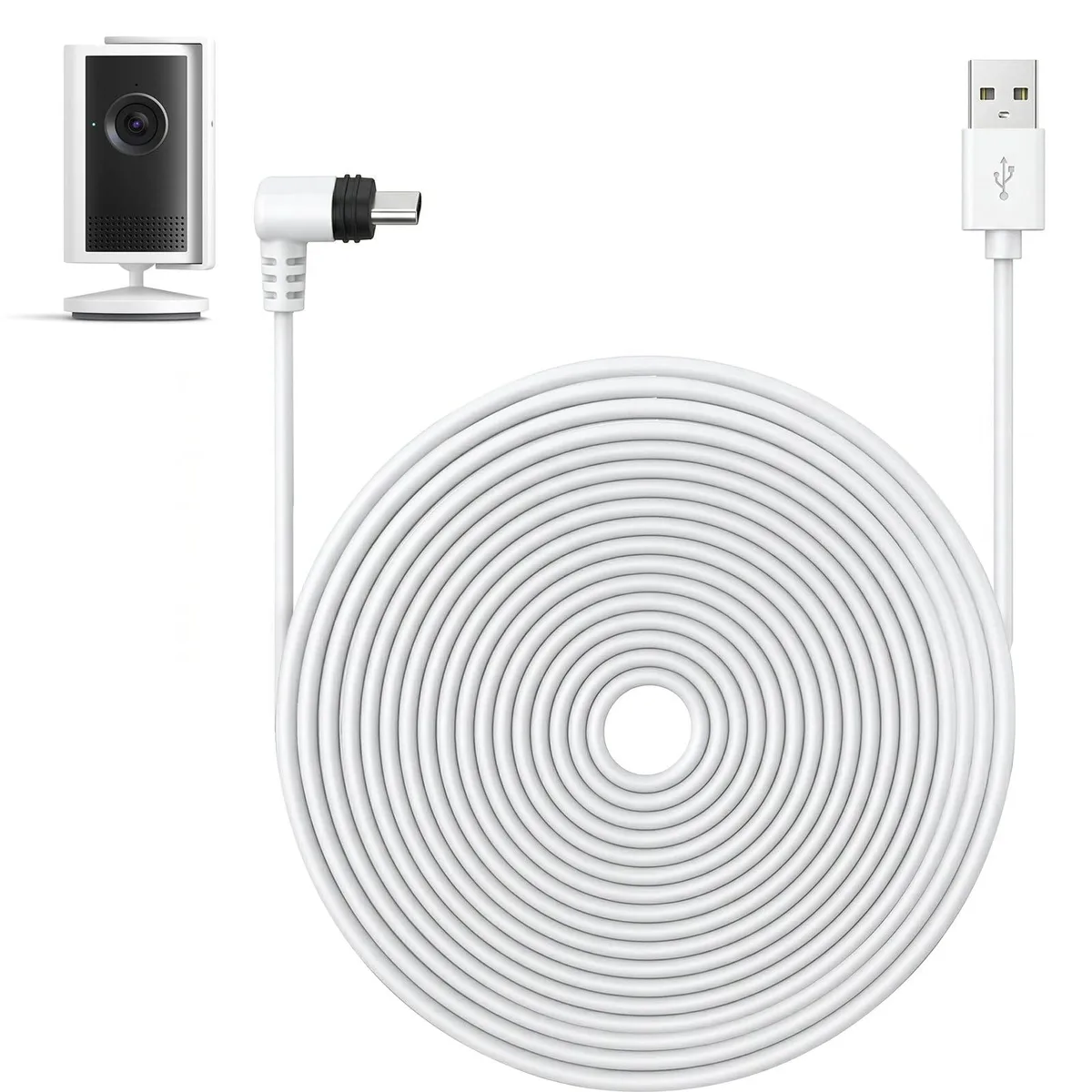  ALERTCAM 20ft USB-C Charging Cable for Ring Indoor Cam Plus (2K) White RAM158 KMS320 — product photo