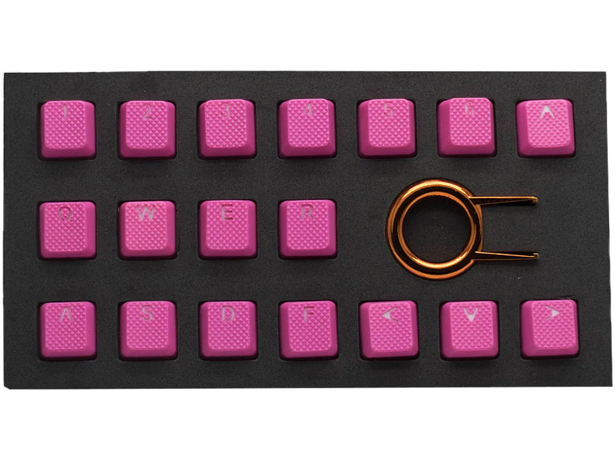 Tai-Hao Tai-Hao KDTHUS018C03PK101 Neon Pink Rubber Keycap Set 18 keycaps — product photo