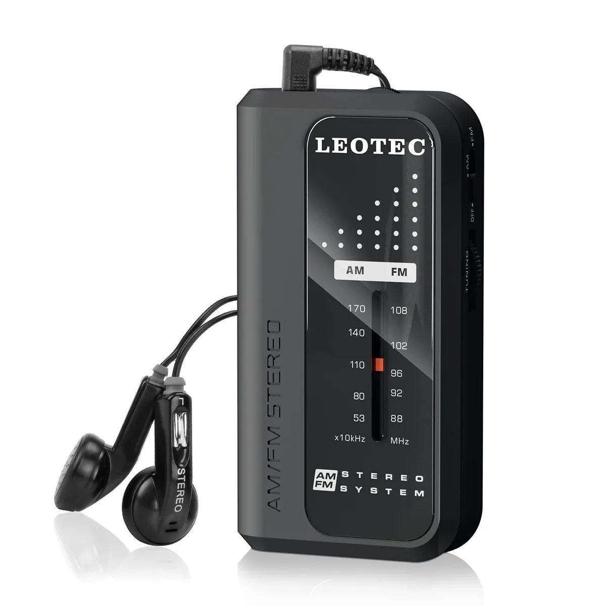 LEOTEC LT-1629 AM/FM Pocket Radio 46g 3.5mm Jack — product photo