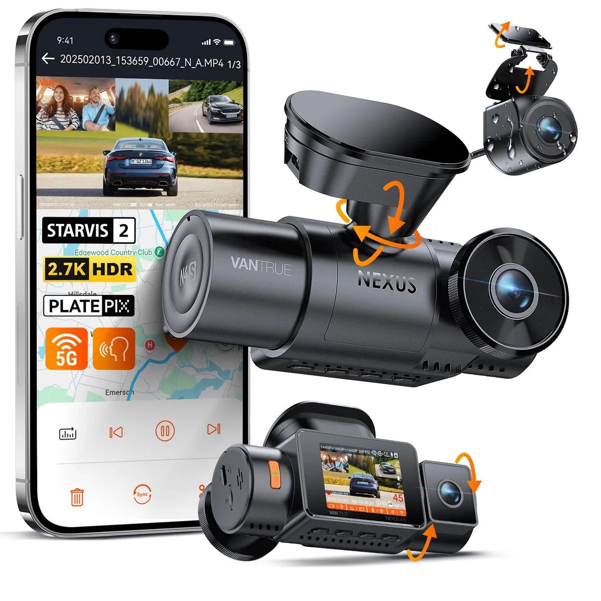 Vantrue Vantrue VT-N4S 3 Channel 2.7K+1440P+1440 Onboard Camera System — product photo