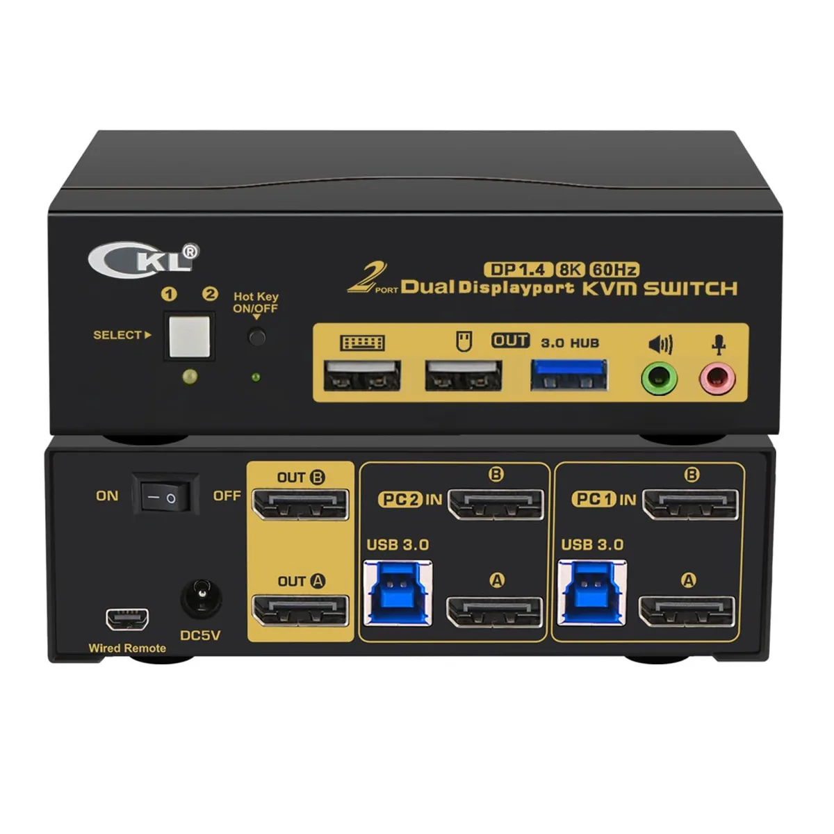 Vszerda Vszerda CKL-622DP-3 KVM switch 2 computers 2 monitors 4K 60Hz USB 3.0 — product photo