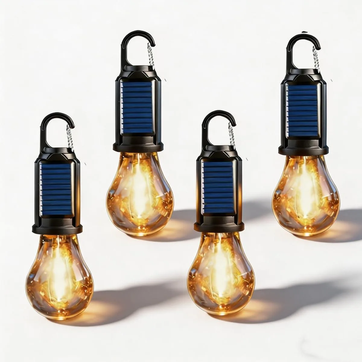  Baldwin 4 Pack Solar Camping Lights Rechargeable Bulbs 2.4 x 7.2 in — product photo