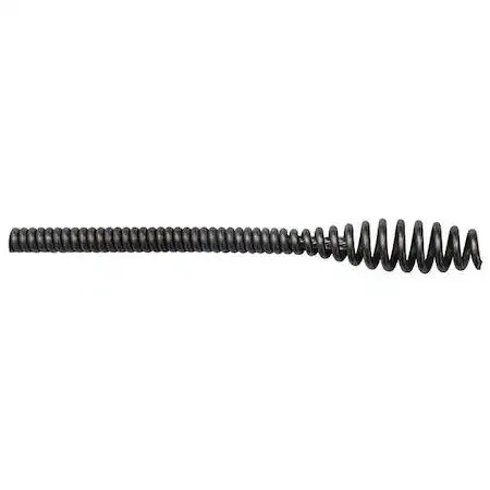 Coiled steel drain cable, 5/16 inch diameter, 50 feet long, bulb auger end