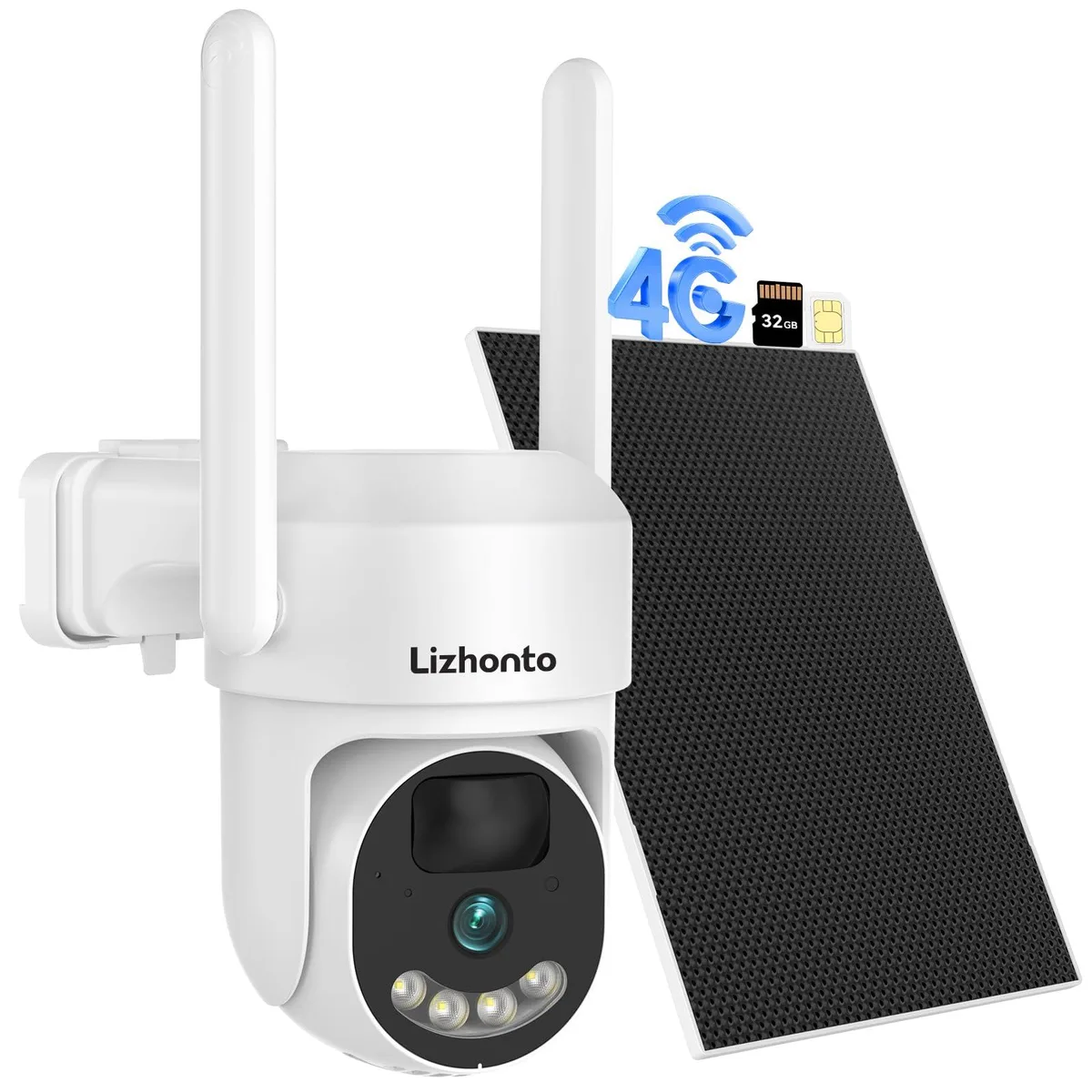  Clover JS6029 4G LTE Cellular Wireless Surveillance 2.5K 350° PTZ Solar Powered — product photo