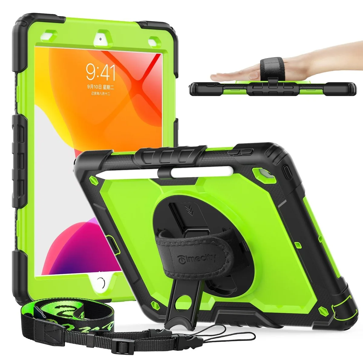 TIMECITY TIMECITY 2 in 1 accessory for iPad 10.2 inch 7th 8th 9th Gen Green — product photo