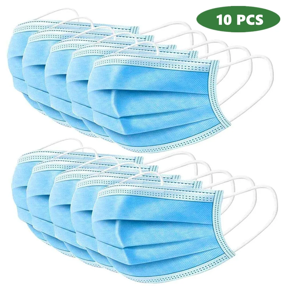 UNYEEMALL UNYEEMALL Disposable Face Mask 3-ply Blue Pack of 10 — product photo