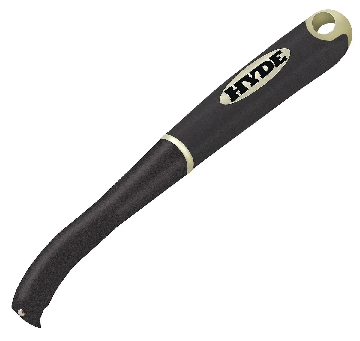 Hyde 10600 paint scraper, stiff 7/8 inch carbide blade, tapered polypropylene handle