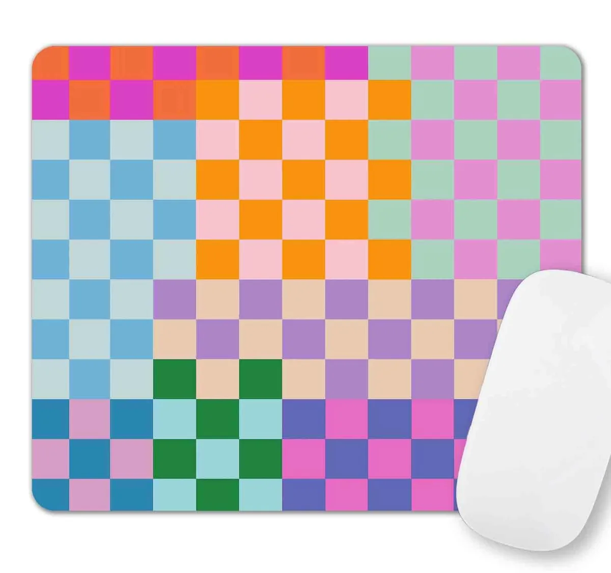 SXCKANG SJXC1-KAN8-K6F62 Colorful Checkered Mouse Pad 9.5x7.9 inch — product photo