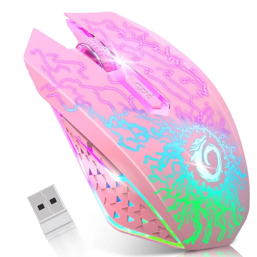  ASUS VersionTECH. GM-03 Wireless Gaming Mouse Black 16 Buttons 3 Level DPI 2.4GHz Bluetooth Pink — product photo