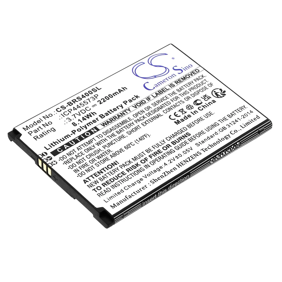  Cameron Sino replacement battery for Brondi Smartphone 4G ICP445573P 2200mAh 3.7V — product photo