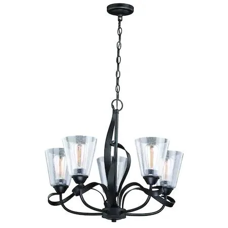 Vaxcel Cinta five-light chandelier in bronze finish