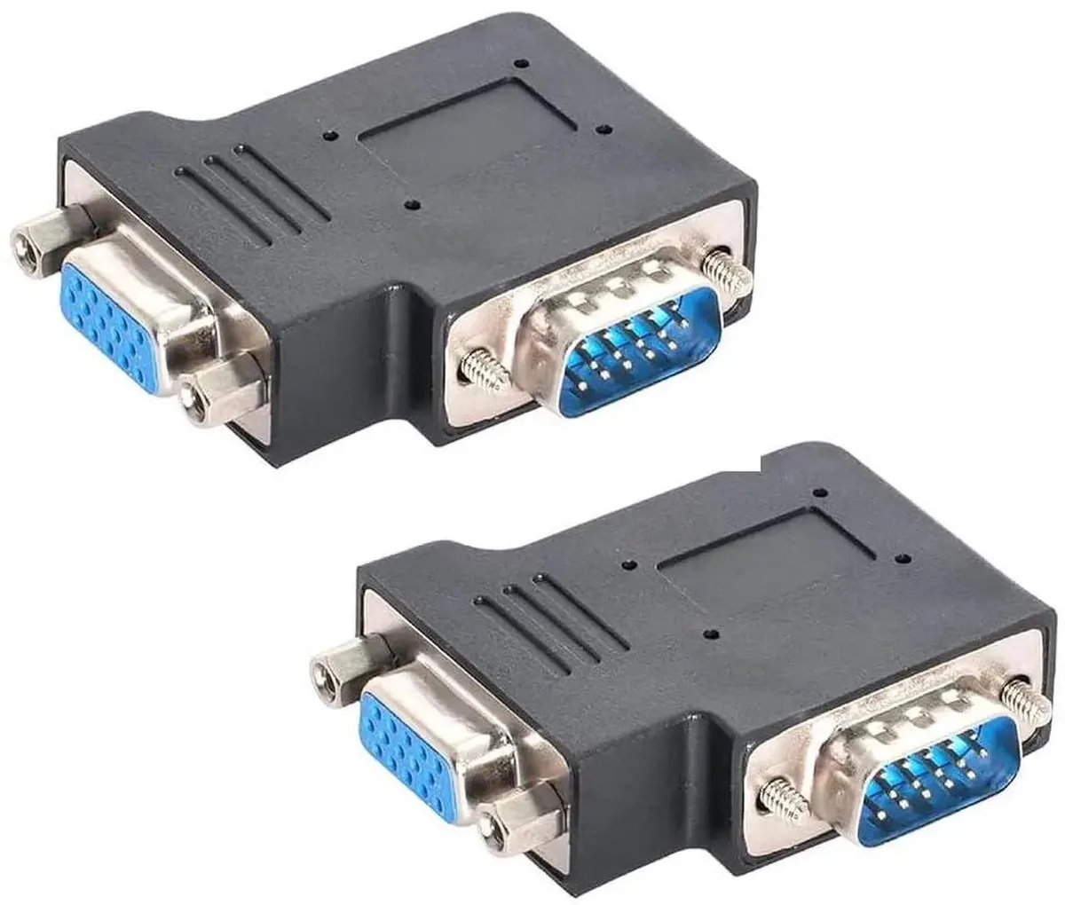 SMUGDESK SMUGDESK 2Pack 90 Degree Left Angled VGA Male to Female Adapter 15Pin — product photo