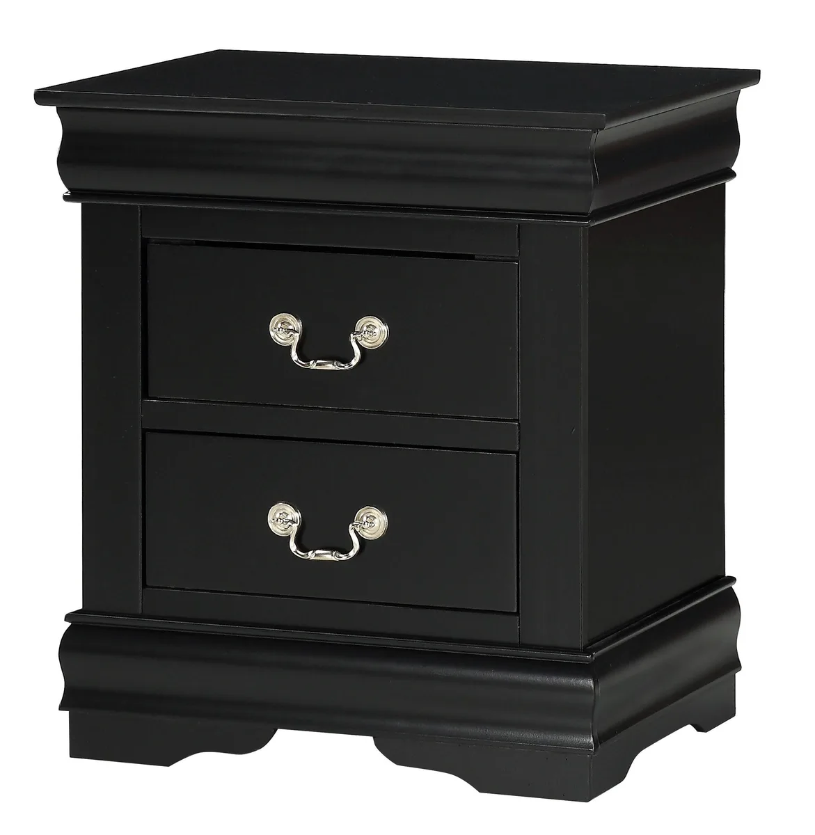 tuphen tuphen Black Finish Two Drawers Louis Philip Nightstand 21.1" 15.5" 23.6 — product photo