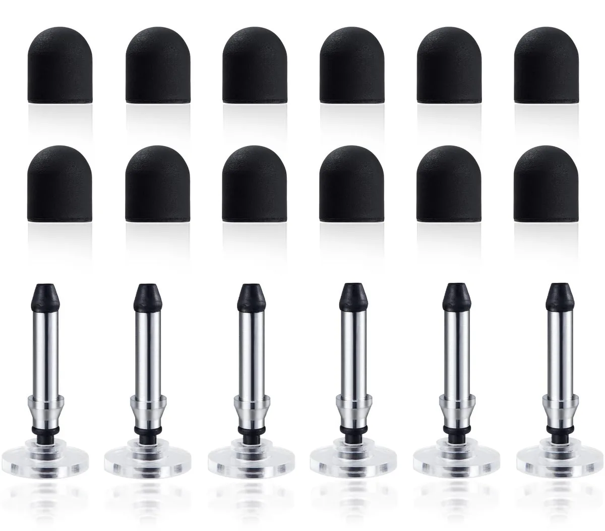 ChaoQ C26DISC 12 Rubber Tips 6 Transparent Disc Tips 0.26inch — product photo