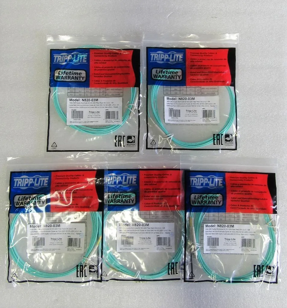 Tripp Lite Tripp Lite N820-03M 10Gb Duplex MMF 50/125 OM3 LSZH Patch Cable LC/LC — product photo