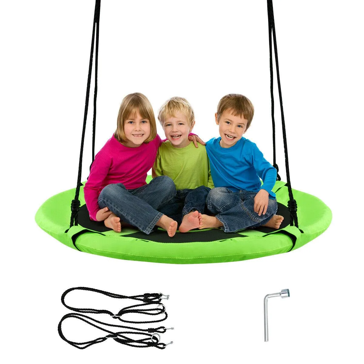 Costway Costway 40" Flying Saucer Tree Swing Green 700 lbs 63" Rope — product photo