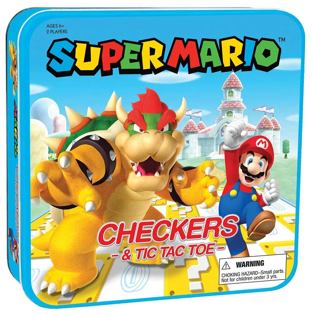  USAOPOLY Super Mario Checkers &amp; Tic-Tac-Toe Collector's Game Set 2 Players CM005-637-002001-06 — product photo