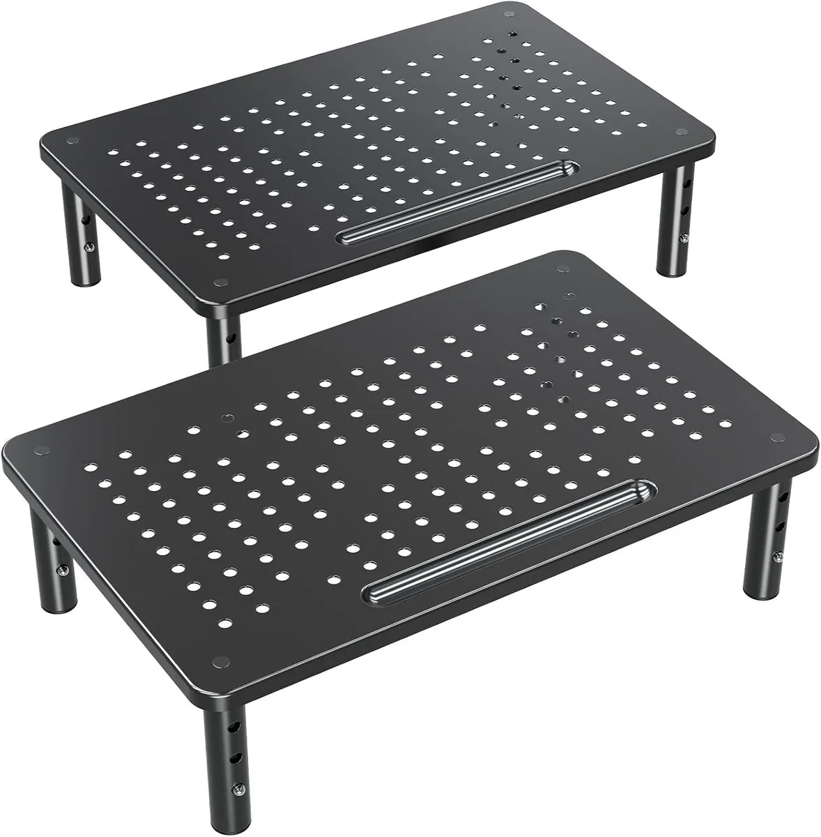 PISKEKAT PISKEKAT 2 Pack Mesh Monitor Stand Riser 3 Height 3.9/4.7/5.5 44lb 14.6x9.2 — product photo