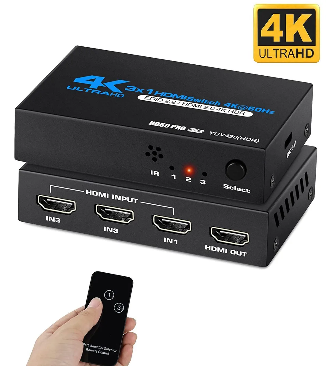 LUOM LUOM OZQ2-1 3x1 HDMI video switch 4K 60Hz 18.5Gbps — product photo