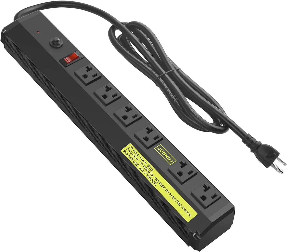 BFKK BFKK 20A Power Strip 6 Outlet 12AWG 15ft Cord — product photo