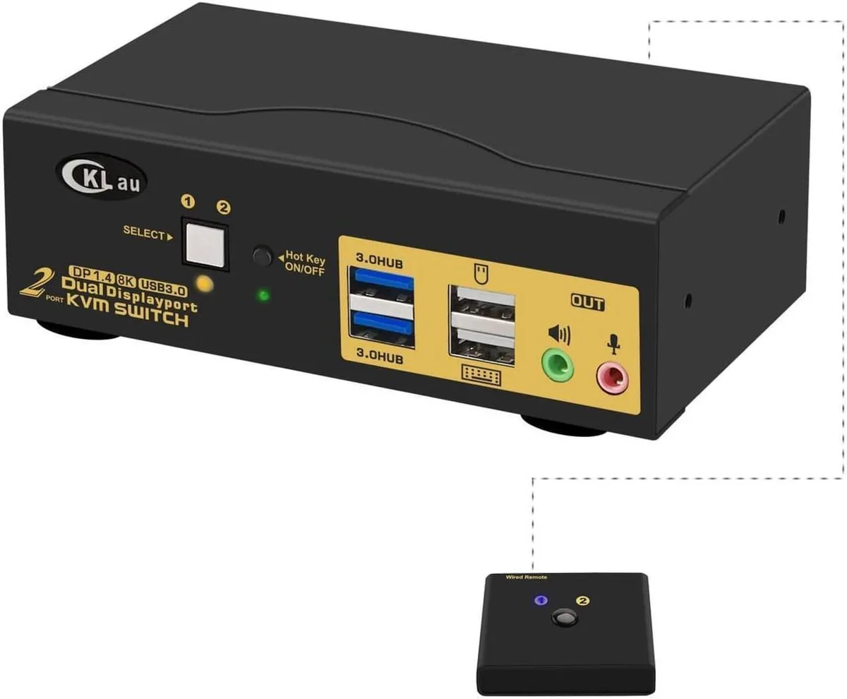 Vszerda Vszerda 2 Port DP 1.4 KVM Switch 8K 30Hz 4K 144Hz — product photo