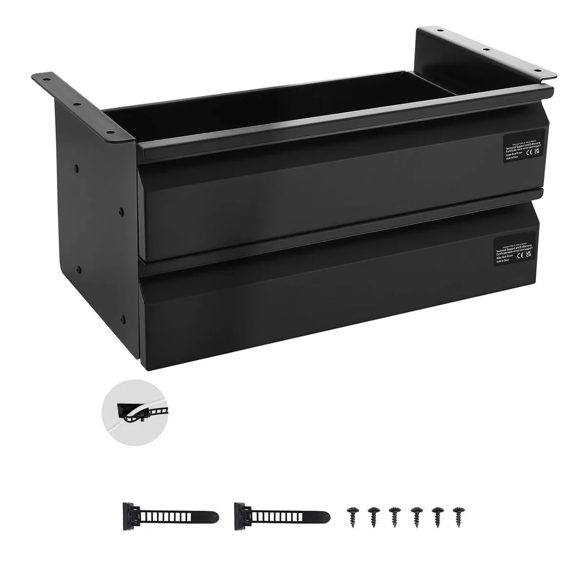 VEVOR VEVOR 16" Double-Layer Under-Desk Drawer 15.7"L 8.4"D 1.9"H Q235 Steel — product photo