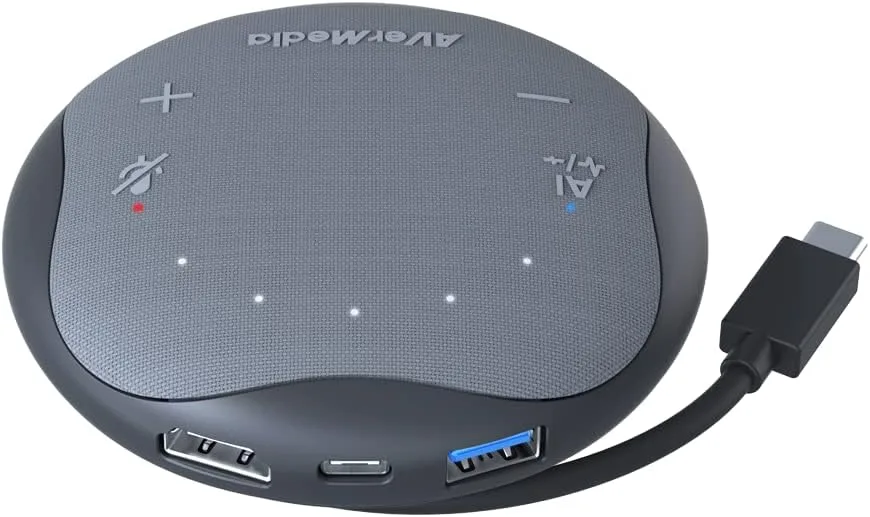 AVerMedia AVerMedia AS315 Docking Station with Speakerphone, HDMI 1.4, USB 3.2 Gen 2, 100 W PD — product photo